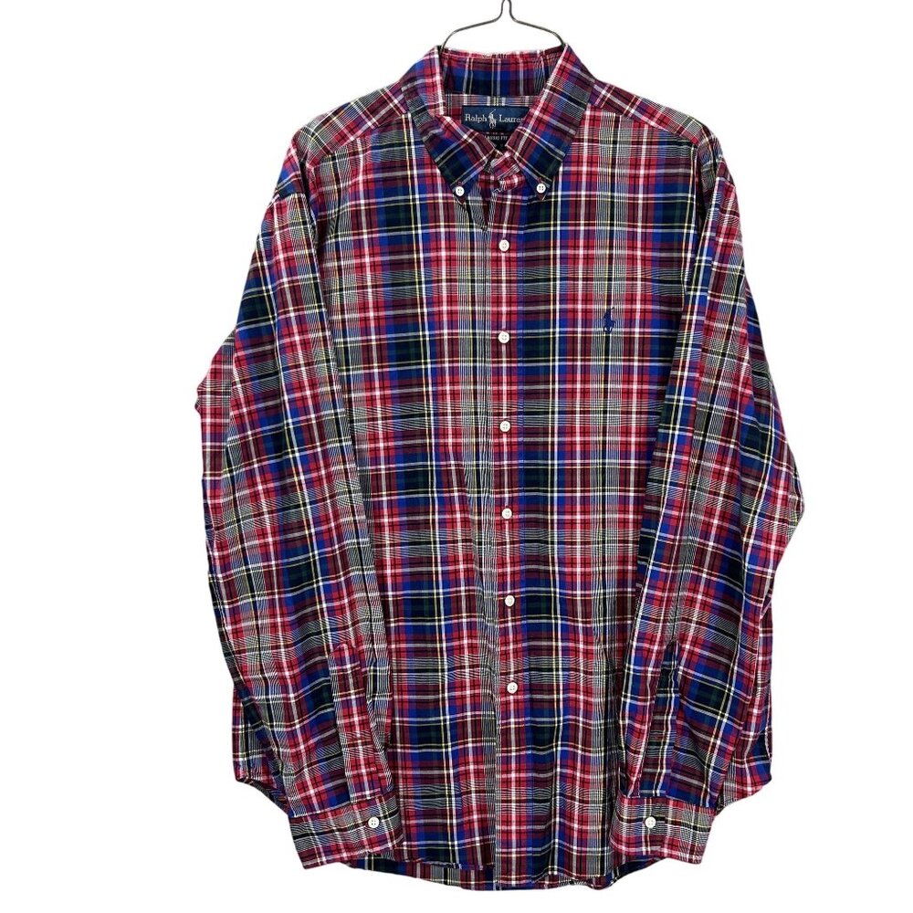 Ralph Lauren Men's L Classic Fit Plaid Button-Down Shirt Long Sleeve Multicolor